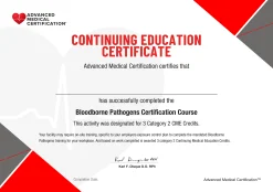 Bloodborne Pathogen Certificate