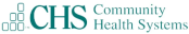 CHS Community Health Systems logo with stylized square design.