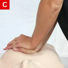 CPR Figure 19 C Push straight down approximately at least one third the depth of the chest